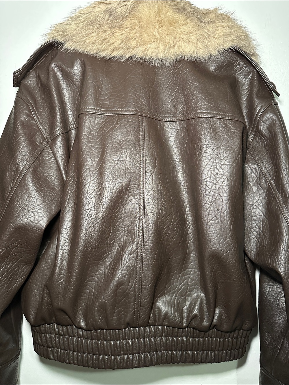 Zara Faux Leather Jacket with Removable Collar (Dark Brown) - Picture 5 of 8